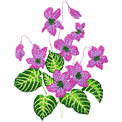 Flowers And Tree Embroidery Design 8